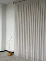 Турецький структурний тюль Urban Linen Stripe, кремовий / коричневий, арт. 873 - Зображення 13