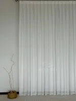 Турецький структурний тюль Urban Linen Stripe White, білий зі срібним блиском, арт. 876 - Зображення 4