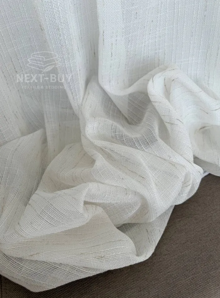 Тюль турецький структурний льон Natural Linen Lines, кремовий, арт. 874 - Зображення 8