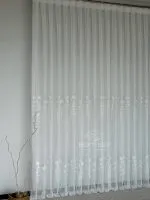 Тюль льон із квітковою вишивкою Snow-White Snowdrop, білий, висота 3 м, Туреччина, арт. 867 - Зображення 7