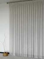 Турецький структурний тюль Urban Linen Stripe, кремовий / коричневий, арт. 873 - Зображення 15