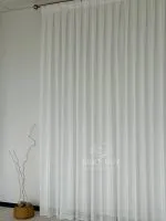 Турецький структурний тюль Urban Linen Stripe White, білий зі срібним блиском, арт. 876 - Зображення 6
