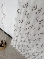 Тюль білий льон з 3D-вишивкою Velvet Mocha Berries, Туреччина, арт. 865 - Зображення 6