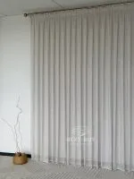 Турецький структурний тюль Urban Linen Stripe, кремовий / коричневий, арт. 873 - Зображення 12