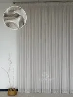 Турецький структурний тюль Urban Linen Stripe, кремовий / коричневий, арт. 873 - Зображення 11