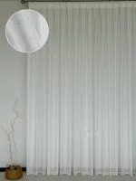 Турецький структурний тюль Urban Linen Stripe White, білий зі срібним блиском, арт. 876 - Зображення 9