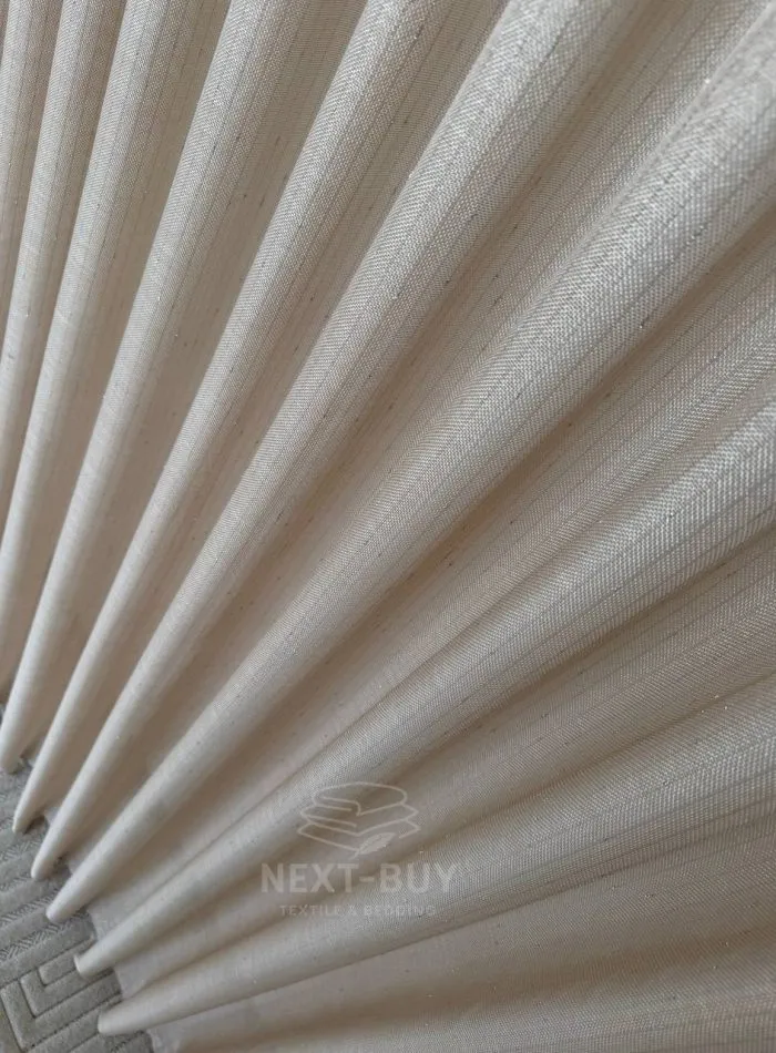 Тюль структурный Silver Linen Glow Beige бежевый лен с серебристой нитью, арт. 871 — изображение 7