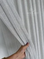 Турецький структурний тюль Urban Linen Stripe, кремовий / коричневий, арт. 873 - Зображення 9