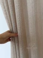 Тюль структурный Silver Linen Glow Beige бежевый лен с серебристой нитью, арт. 871 — изображение 3