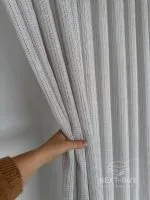 Турецький структурний тюль Urban Linen Stripe, кремовий / коричневий, арт. 873 - Зображення 7