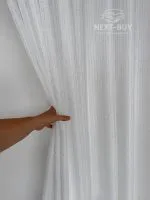 Турецький структурний тюль Urban Linen Stripe White, білий зі срібним блиском, арт. 876 - Зображення 12