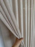 Тюль структурный Silver Linen Glow Beige бежевый лен с серебристой нитью, арт. 871 — изображение 5