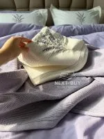 (Копія)(Копія)Постельное белье Istambul Sweet Dreams Lavender вареный хлопок с вышивкой евро комплект 200х220 — изображение 9