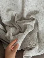Турецький структурний тюль Urban Linen Stripe, кремовий / коричневий, арт. 873 - Зображення 8