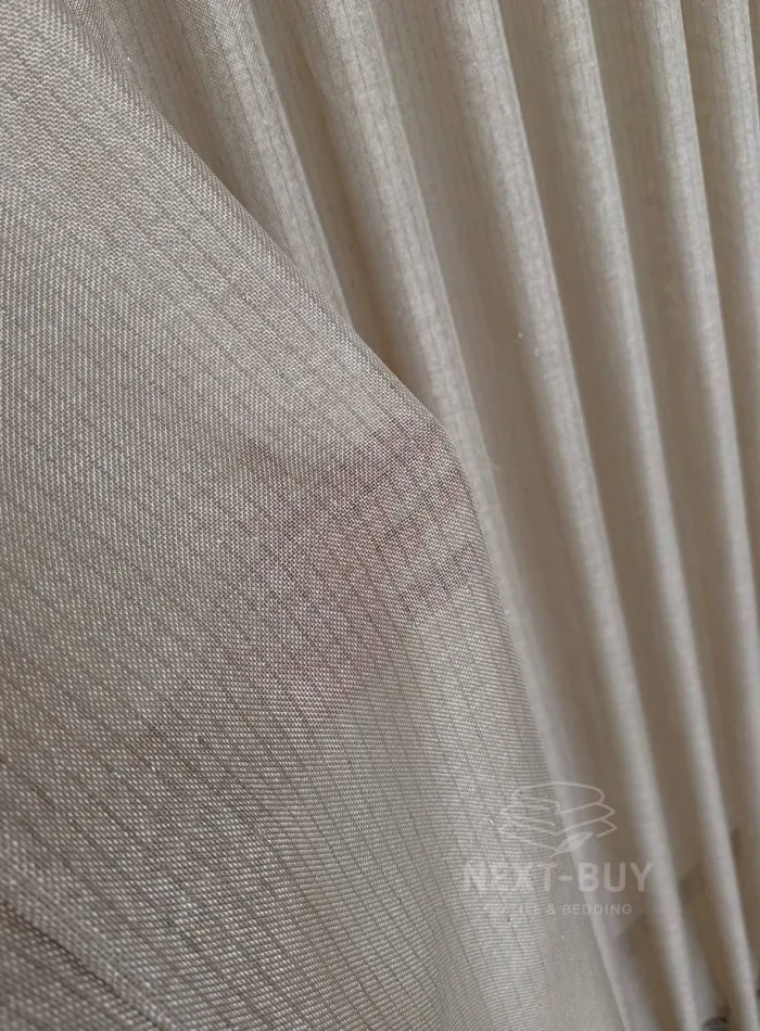 Тюль структурный Silver Linen Glow Beige бежевый лен с серебристой нитью, арт. 871 — изображение 9