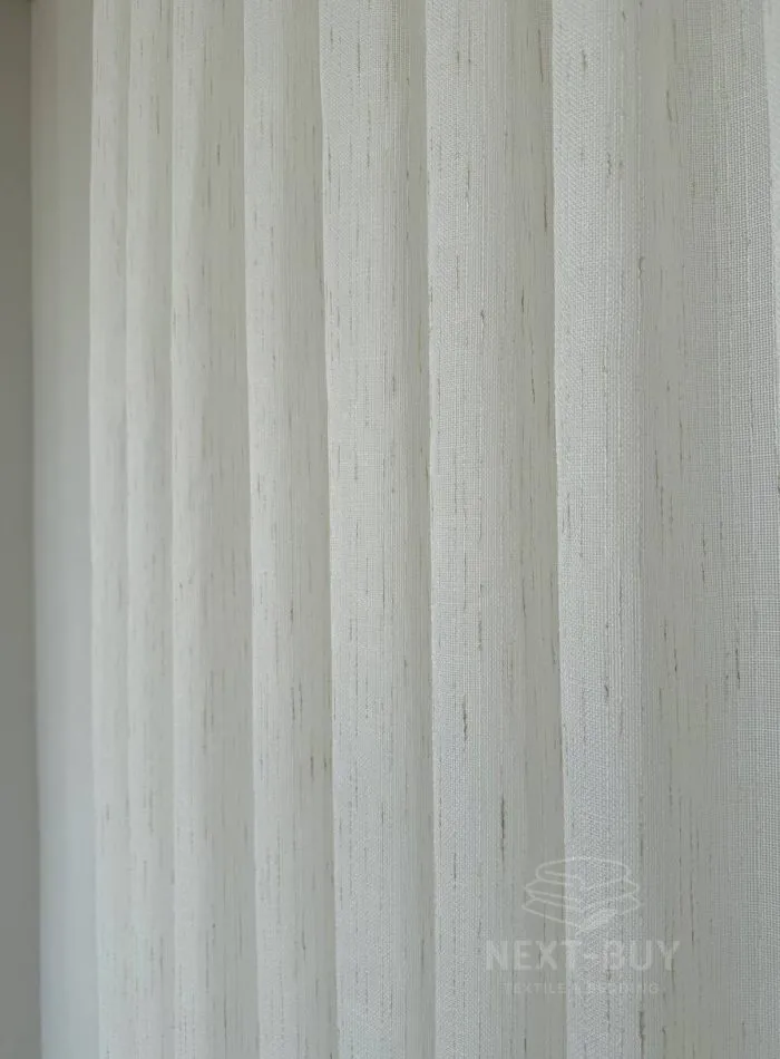 Тюль турецький структурний льон Natural Linen Lines, кремовий, арт. 874 - Зображення 10