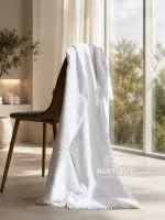 Maison D'or Hawaii white бавовняний рушник для лазні, сауни 85х150см - Зображення 3