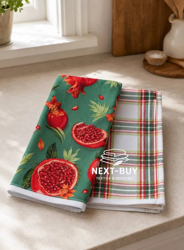 Набор кухонных полотенец Mercan Rose «Гранат» 40×60 см, 2 шт., 100% хлопок, Турция — изображение 3