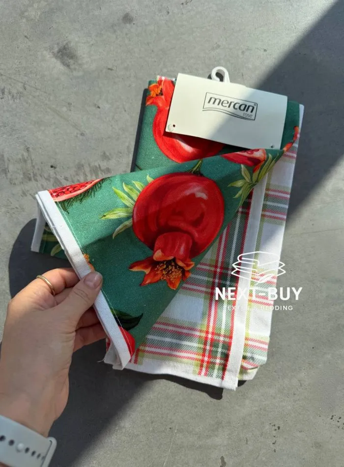 Набор кухонных полотенец Mercan Rose «Гранат» 40×60 см, 2 шт., 100% хлопок, Турция — изображение 2