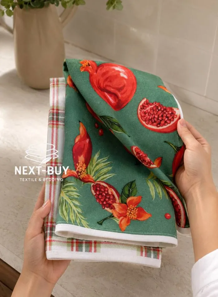 Набор кухонных полотенец Mercan Rose «Гранат» 40×60 см, 2 шт., 100% хлопок, Турция — изображение 7