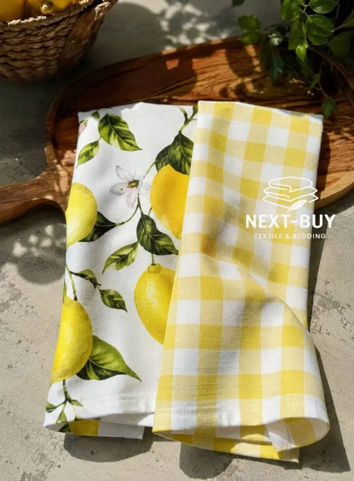 Набор кухонных полотенец Mercan Rose «Лимоны» 40×60 см, 2 шт., 100% хлопок — изображение 3