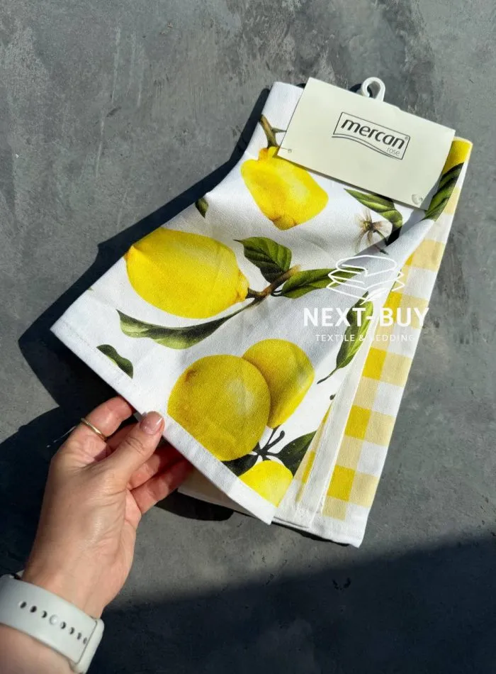 Набор кухонных полотенец Mercan Rose «Лимоны» 40×60 см, 2 шт., 100% хлопок — изображение 5