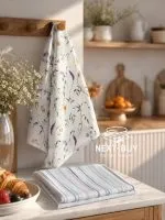 Набор кухонных полотенец Mercan Rose «Полевые цветы» 40×60 см, 2 шт., 100% хлопок