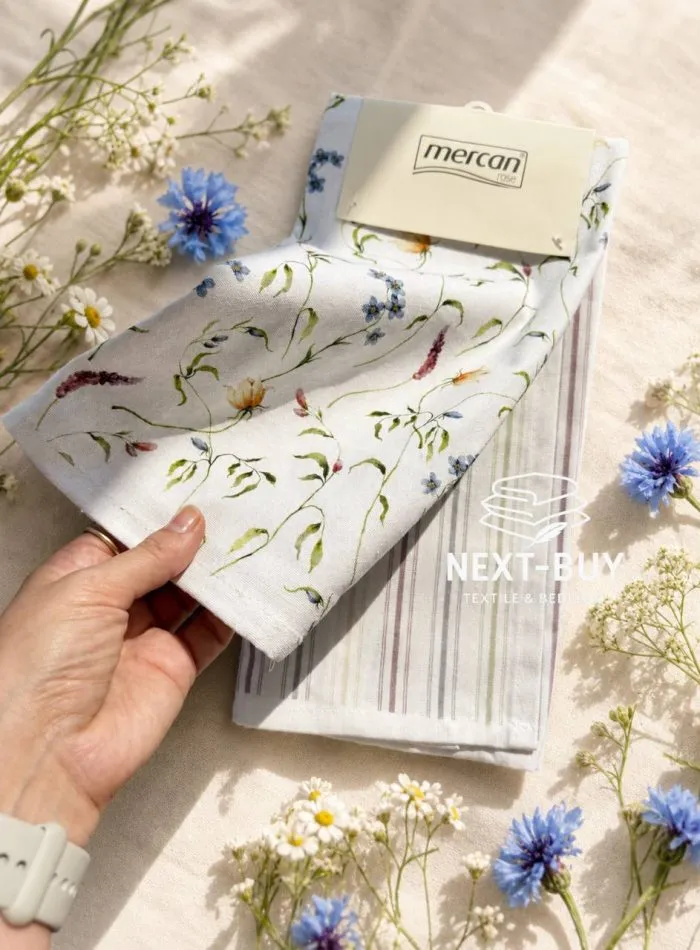 Набор кухонных полотенец Mercan Rose «Полевые цветы» 40×60 см, 2 шт., 100% хлопок — изображение 6