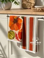 Набір кухонних рушників Mercan Rose «Гарбузовий рай» 40×60 см, 2 шт., 100% бавовна, Туреччина - Зображення 2