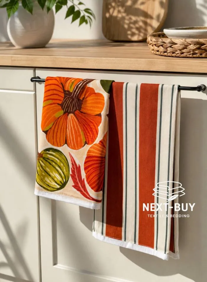 Набір кухонних рушників Mercan Rose «Гарбузовий рай» 40×60 см, 2 шт., 100% бавовна, Туреччина - Зображення 2