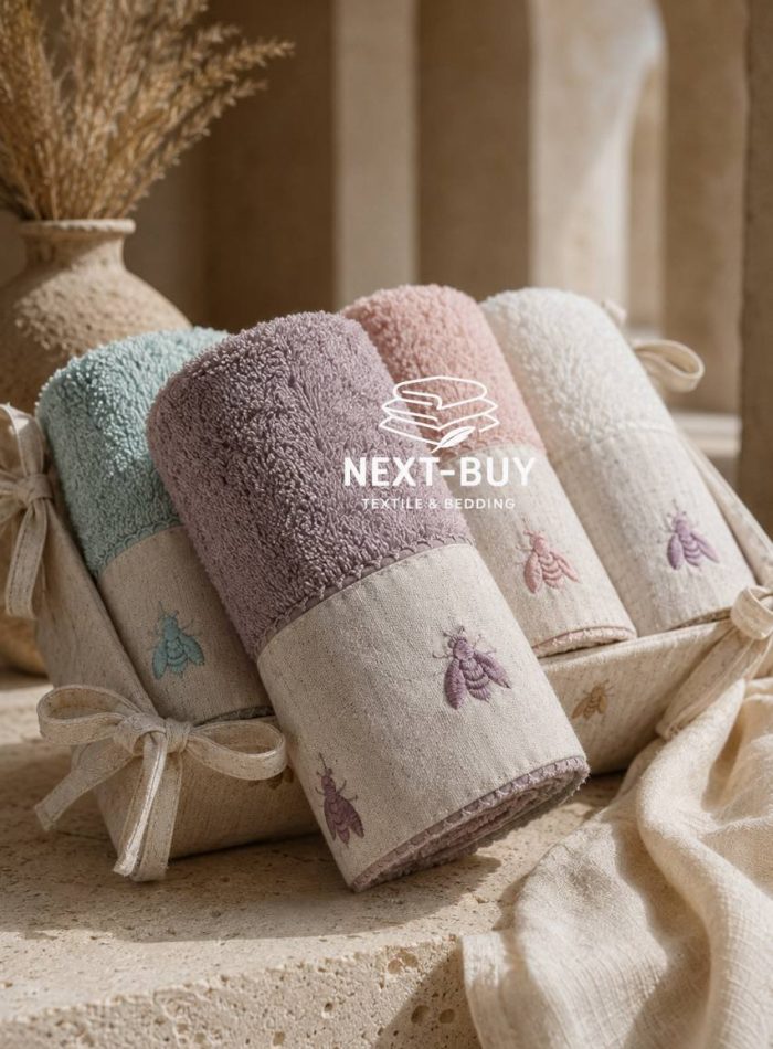 Набір бавовняних рушників Maison D’or Bee Color у кошику, 4 шт., 30×50 см, 100% бавовна, Туреччина - Зображення 4