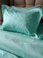 Постільна білизна Maison D’or Rose Marine glass blue сатин зі стразами полуторний комплект 160х220 - Зображення 3