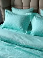 Постільна білизна Maison D’or Rose Marine glass blue сатин зі стразами полуторний комплект 160х220 - Зображення 6