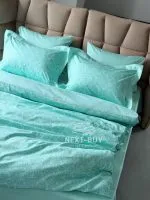 Постільна білизна Maison D’or Rose Marine glass blue сатин зі стразами полуторний комплект 160х220 - Зображення 10