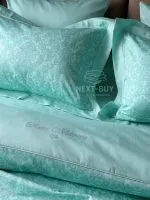 Постільна білизна Maison D’or Rose Marine glass blue сатин зі стразами полуторний комплект 160х220 - Зображення 5