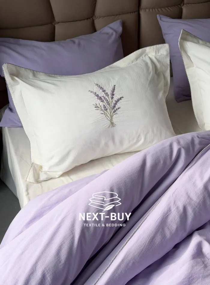 Постільна білизна Istambul Sweet Dreams Lavender варена бавовна з вишивкою євро комплект 200х220 - Зображення 17