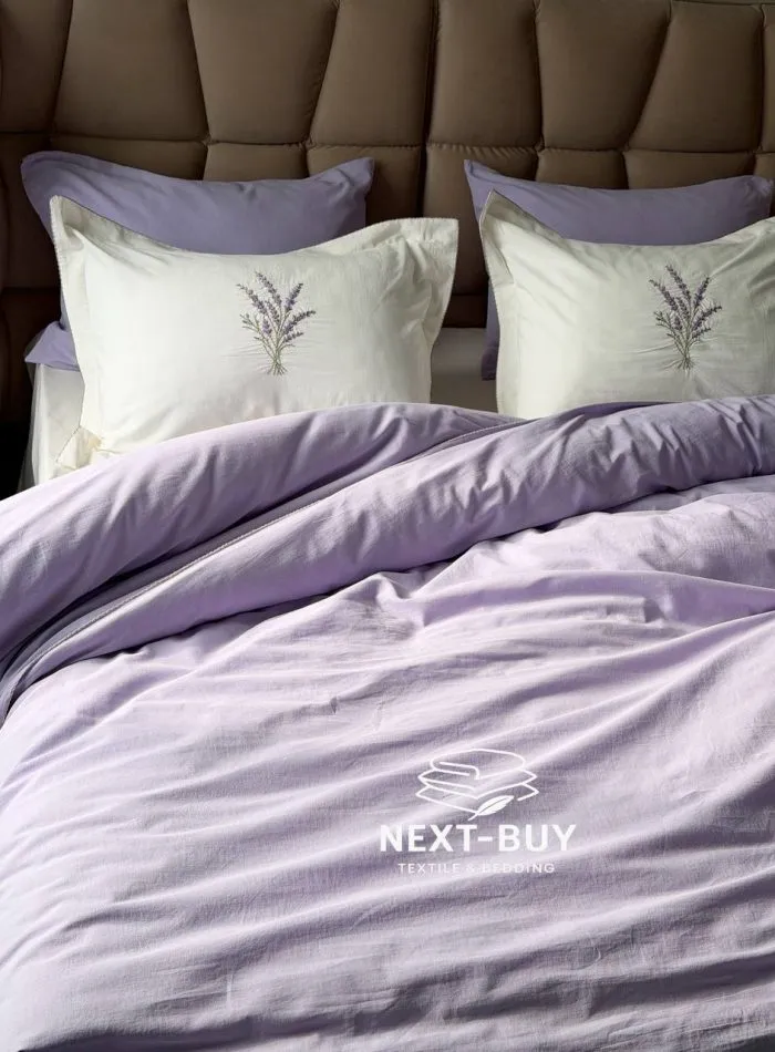 Постільна білизна Istambul Sweet Dreams Lavender варена бавовна з вишивкою євро комплект 200х220 - Зображення 18