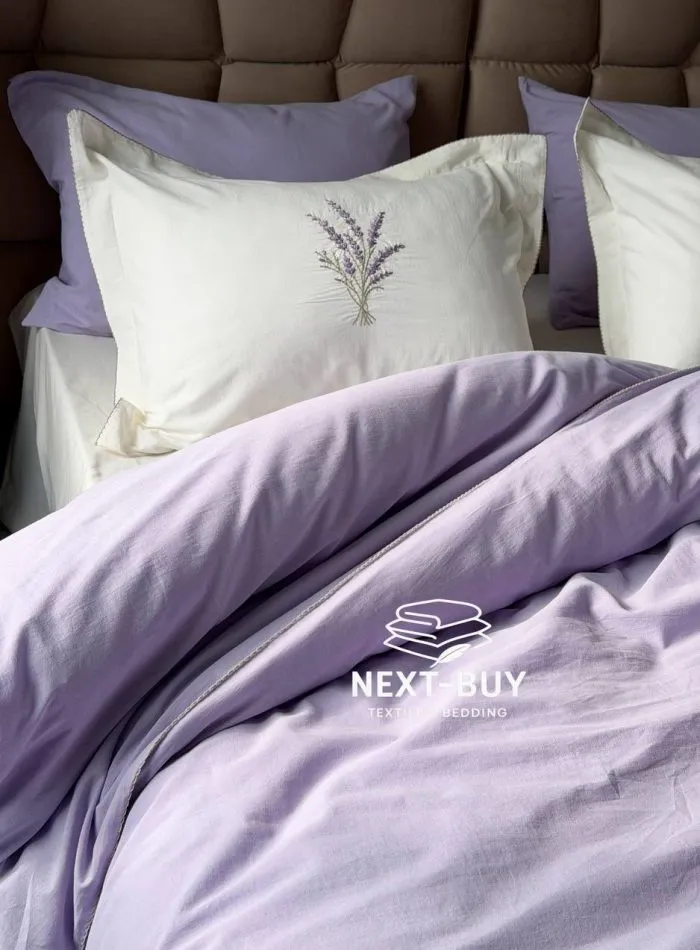 Постільна білизна Istambul Sweet Dreams Lavender варена бавовна з вишивкою євро комплект 200х220 - Зображення 16