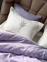 Постільна білизна Istambul Sweet Dreams Lavender варена бавовна з вишивкою євро комплект 200х220 - Зображення 15