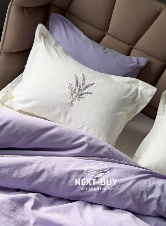 Постільна білизна Istambul Sweet Dreams Lavender варена бавовна з вишивкою євро комплект 200х220 - Зображення 15