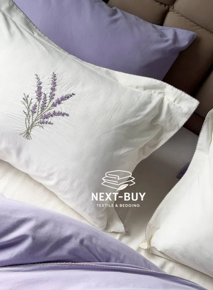 Постільна білизна Istambul Sweet Dreams Lavender варена бавовна з вишивкою євро комплект 200х220 - Зображення 2
