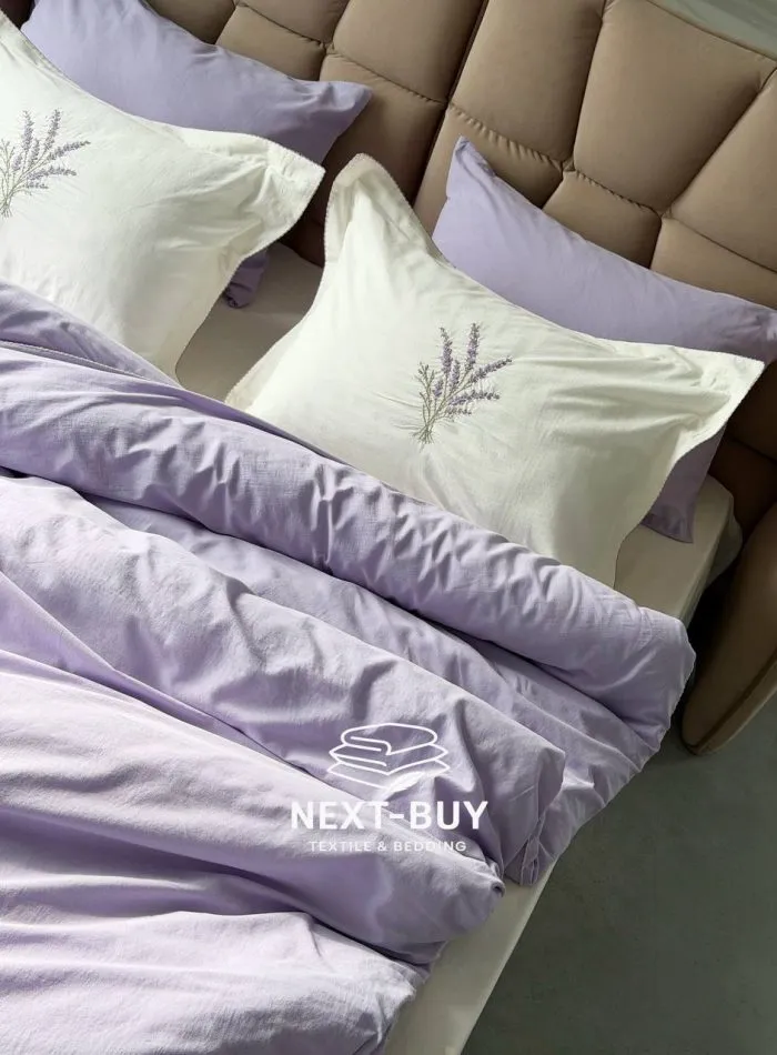 Постільна білизна Istambul Sweet Dreams Lavender варена бавовна з вишивкою євро комплект 200х220 - Зображення 11