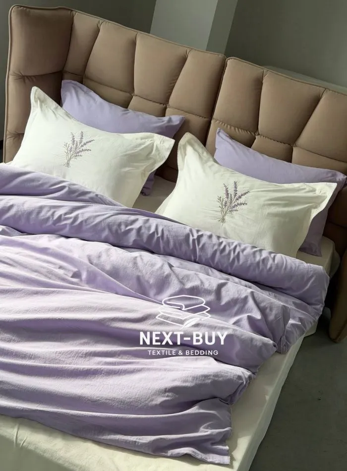 Постільна білизна Istambul Sweet Dreams Lavender варена бавовна з вишивкою євро комплект 200х220 - Зображення 7