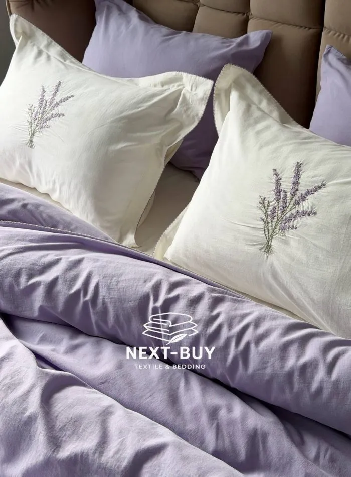 Постільна білизна Istambul Sweet Dreams Lavender варена бавовна з вишивкою євро комплект 200х220 - Зображення 3