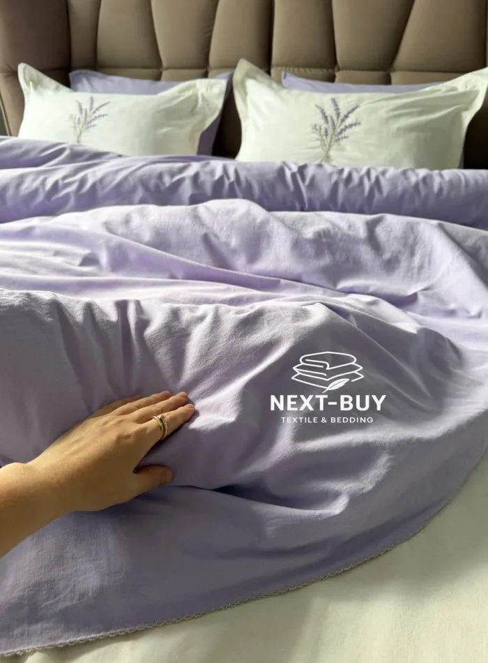 Постільна білизна Istambul Sweet Dreams Lavender варена бавовна з вишивкою євро комплект 200х220 - Зображення 13