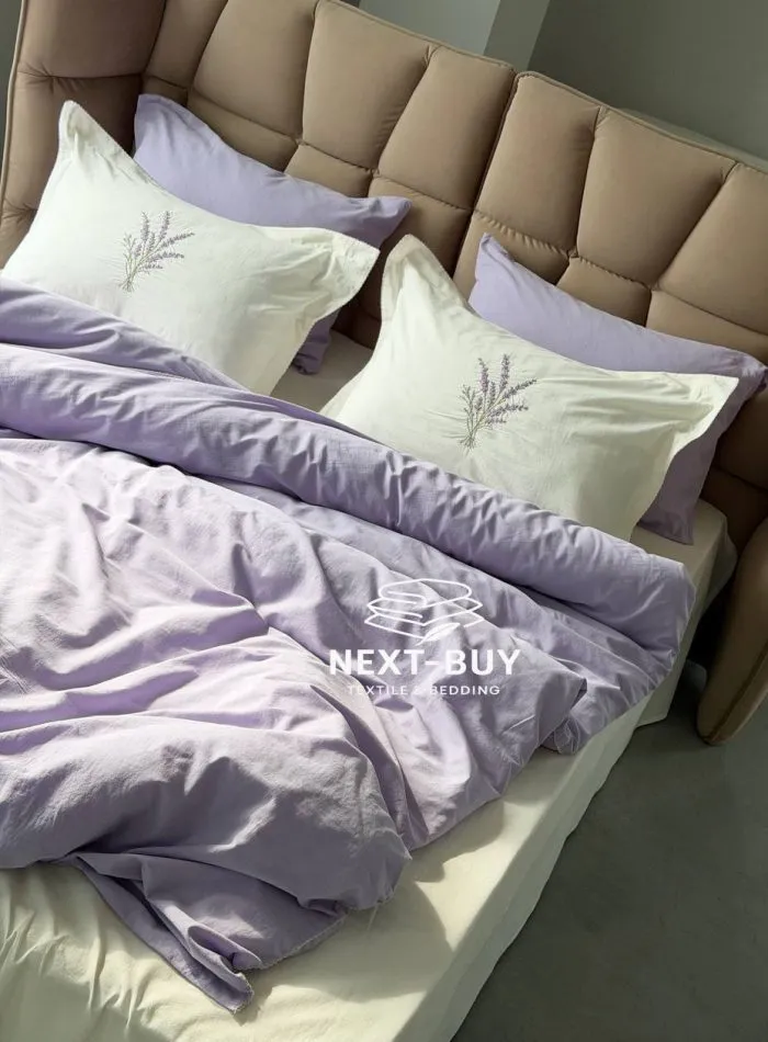 Постільна білизна Istambul Sweet Dreams Lavender варена бавовна з вишивкою євро комплект 200х220 - Зображення 10