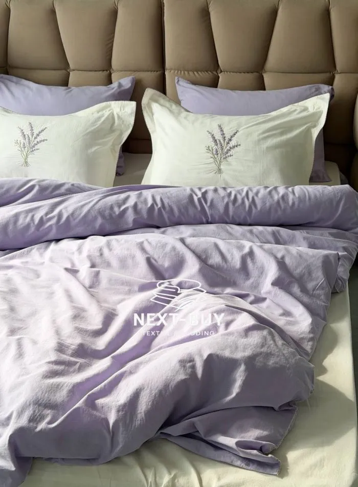 Постільна білизна Istambul Sweet Dreams Lavender варена бавовна з вишивкою євро комплект 200х220 - Зображення 8