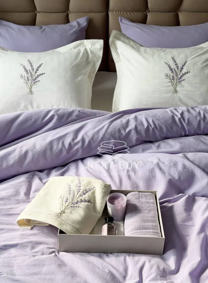 Постільна білизна Istambul Sweet Dreams Lavender варена бавовна з вишивкою євро комплект 200х220 - Зображення 6