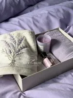 Набір рушників Istambul Sweet Dreams Lavender з вишивкою 50х90  2шт