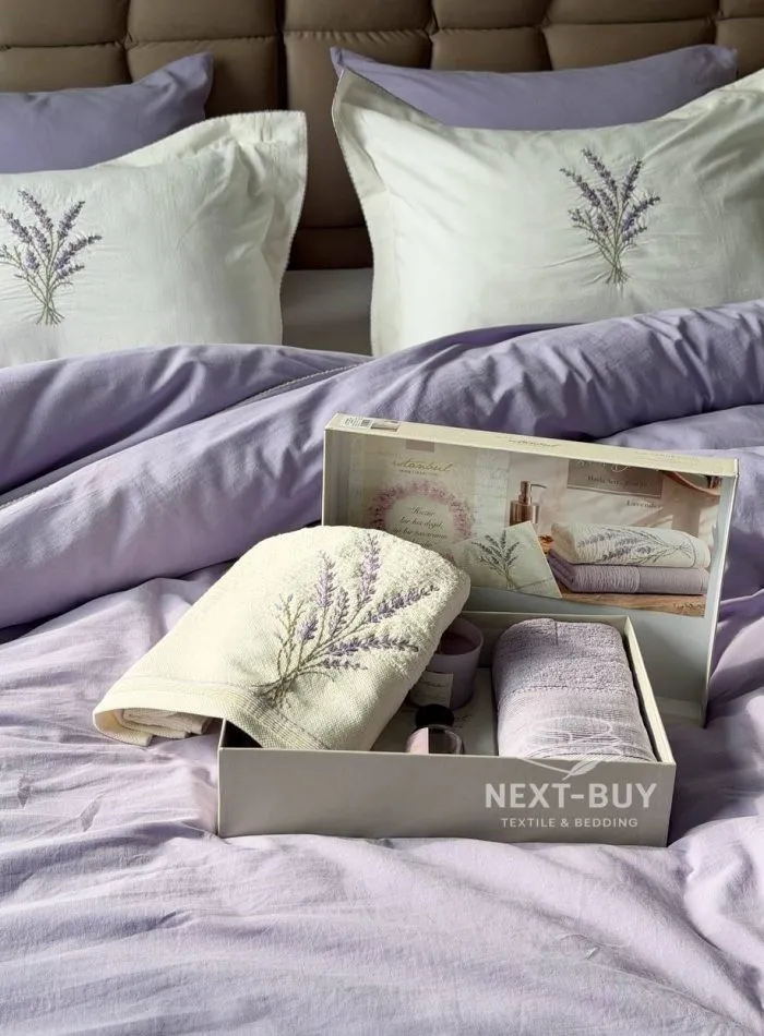 Набір рушників Istambul Sweet Dreams Lavender з вишивкою 50х90  2шт - Зображення 4